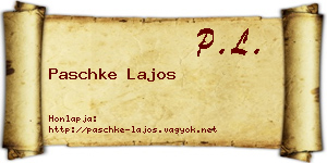 Paschke Lajos névjegykártya